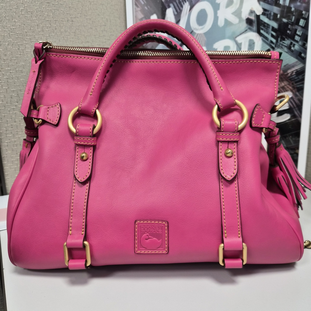 Dooney & Bourke Fuchsia Leather Satchel